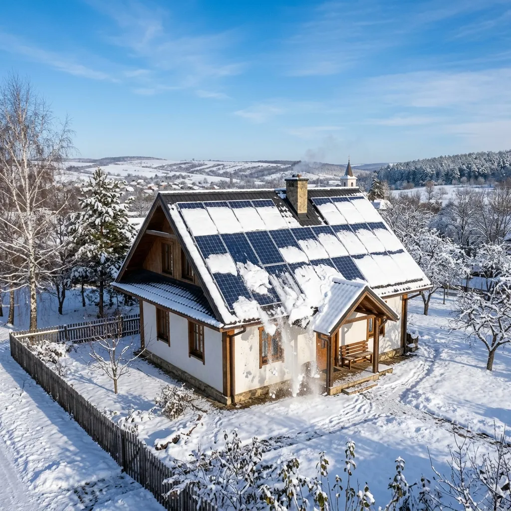 Panouri fotovoltaice iarna in Moldova